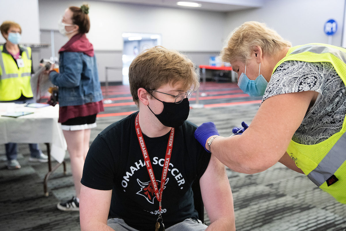 Coronavirus COVID-19 vaccination clinic at UNO