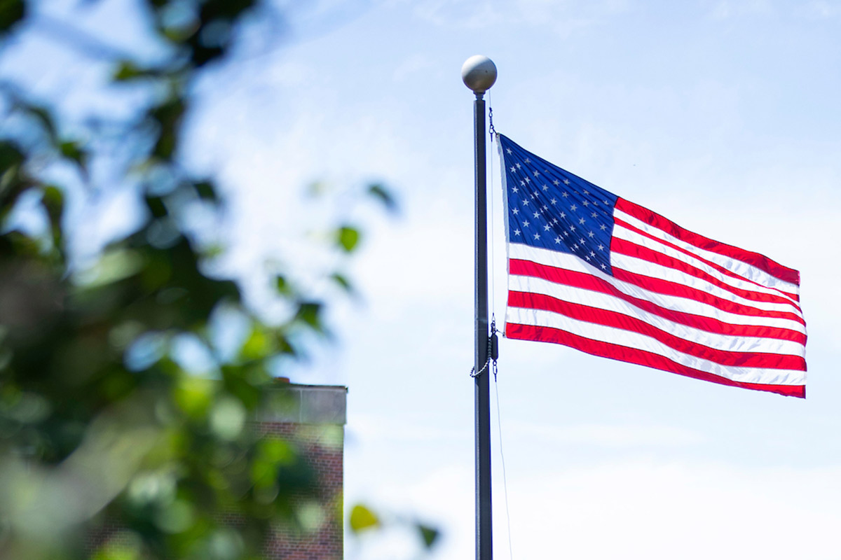 American flag in Pep Bowl