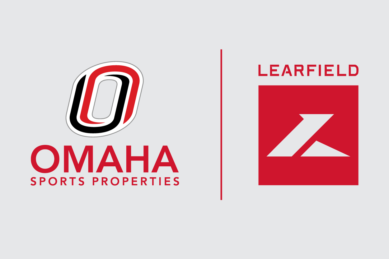 omaha logo and learfield logo.