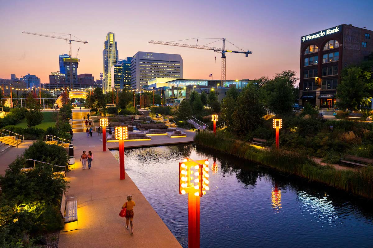 Downtown Omaha in September 2024. Photo: Ryan Soderlin, University of Nebraska at Omaha Office of Strategic Marketing and Communications.