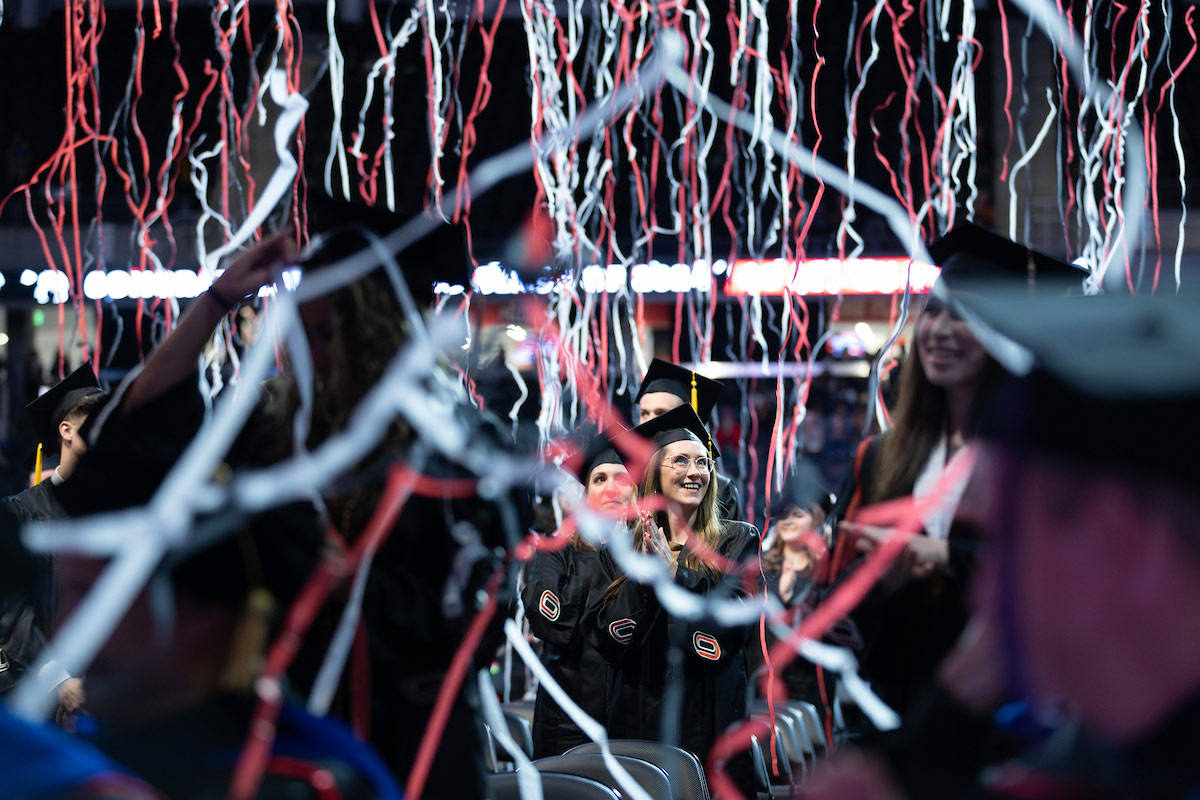 Confetti rains on UNO graduates during December 2024 Commencement ceremonies
