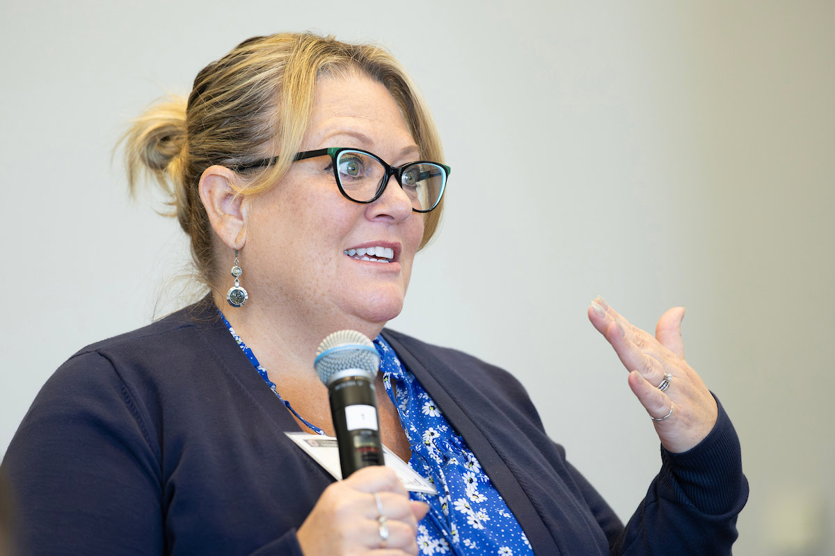 Josie Schafer, Director of the University of Nebraska at Omaha Center for Public Affairs Research, previously spoke on the geography of demographic change in Nebraska. Photo: Ryan Soderlin, Office of Strategic Marketing and Communications.