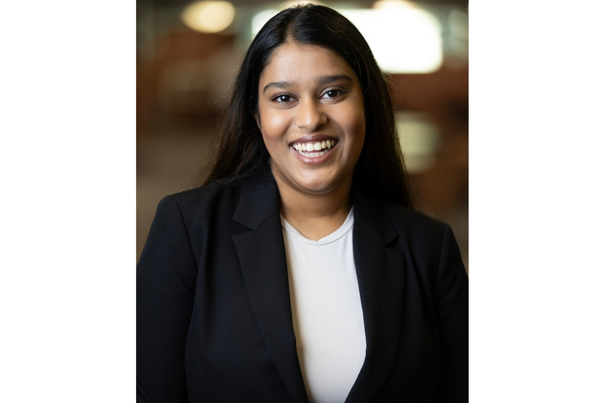 Ishani Adidam had her photograph taken at Criss Library on UNO's Dodge Campus.