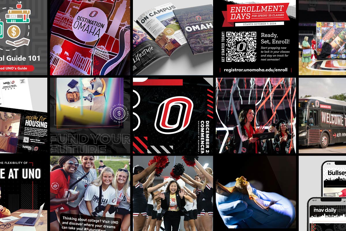 A snapshot of UNO’s award-winning submissions for the 2025 American Marketing Association Omaha Chapter’s Pinnacle Awards.