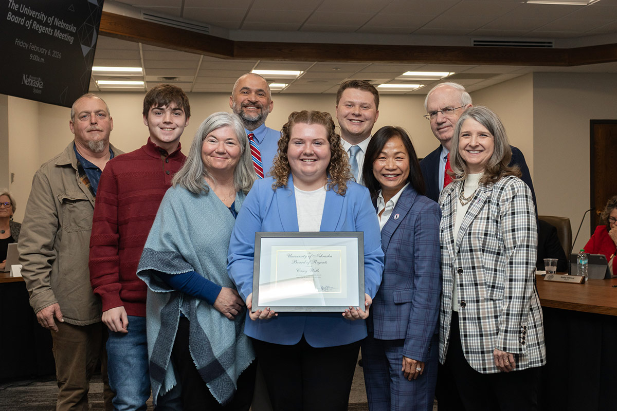 Casey Wells celebrates her awards with friends, family, and colleagues.
