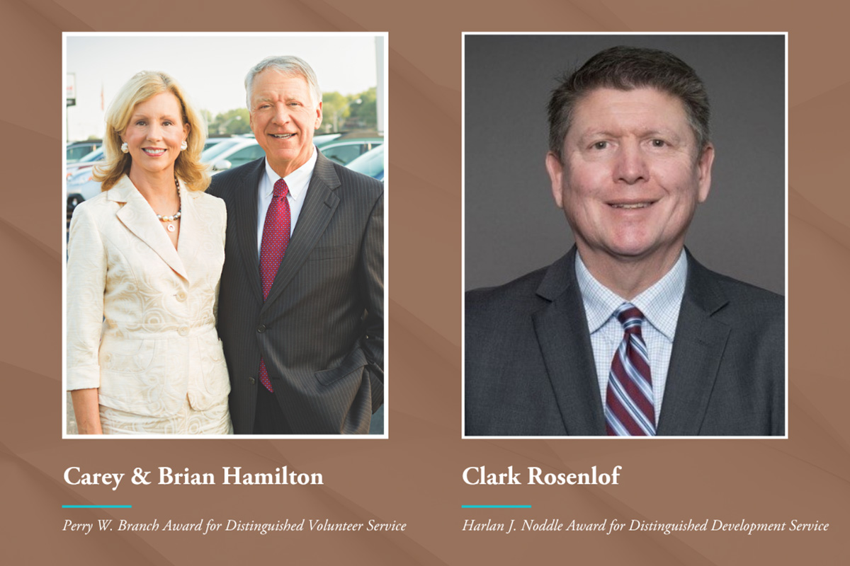 A composite image of Carey and Brian Hamilton on the left and Clark Rosenlof on the right.