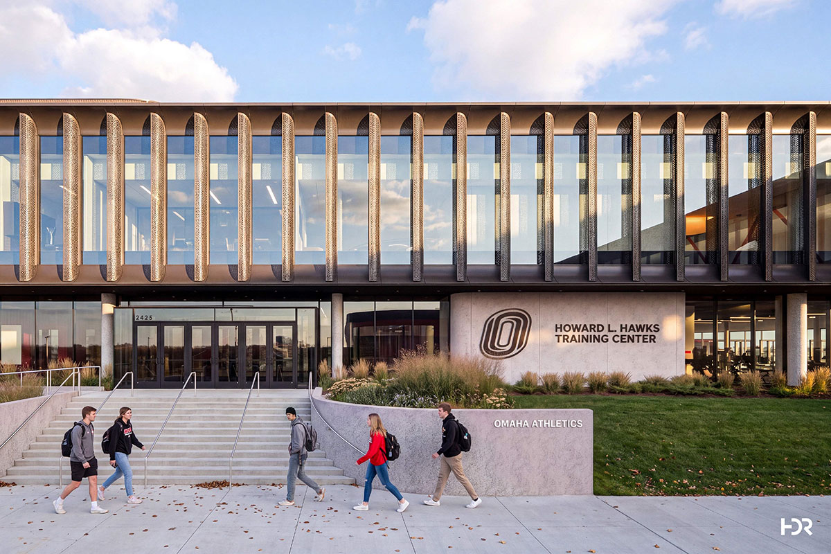 A rendering of the new Howard L. Hawks Training Center being constructed at UNO. The Board of Regents approved the naming of the center on Thursday. (Rendering provided by HDR)