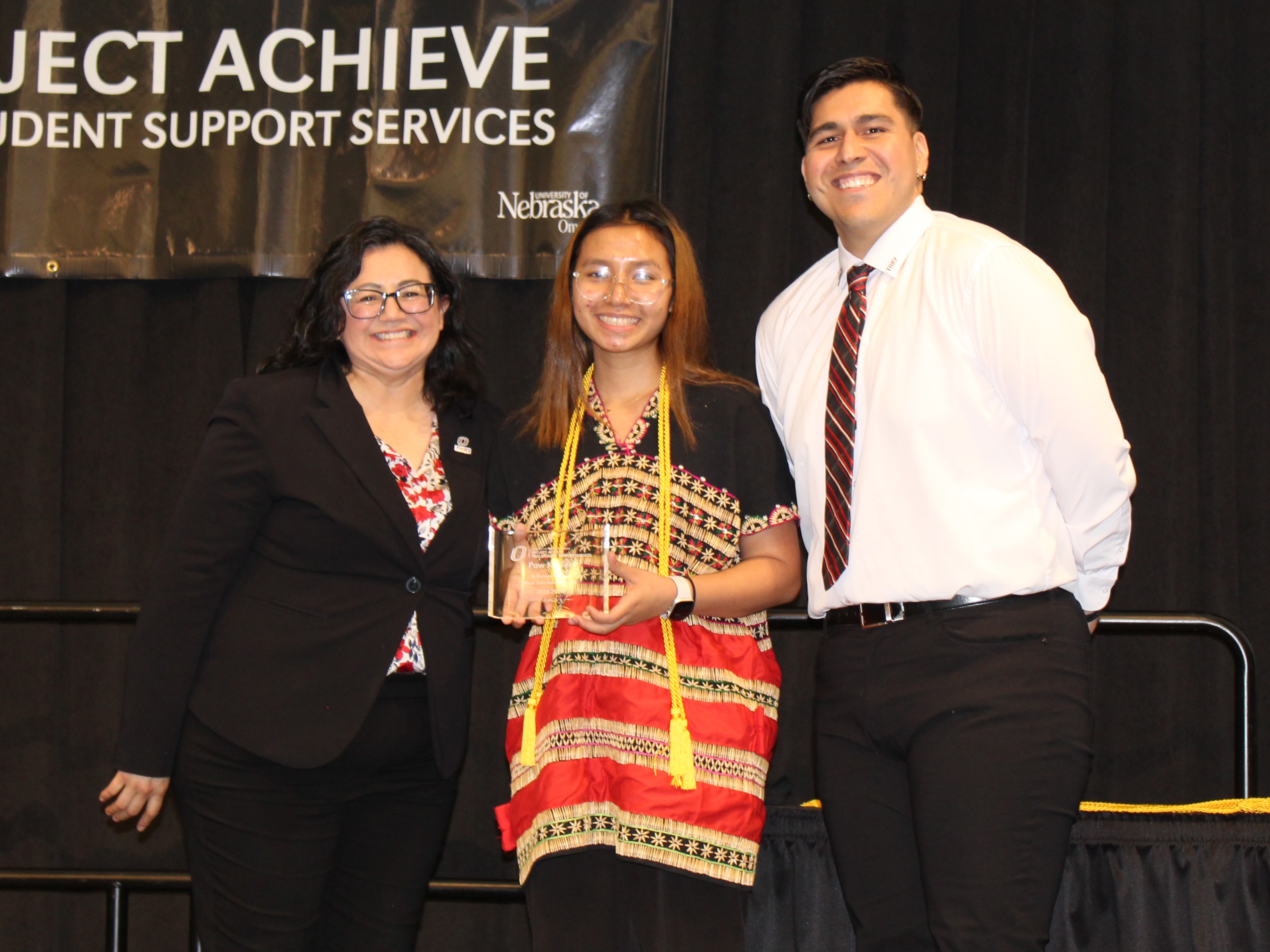 Student receiving an award.