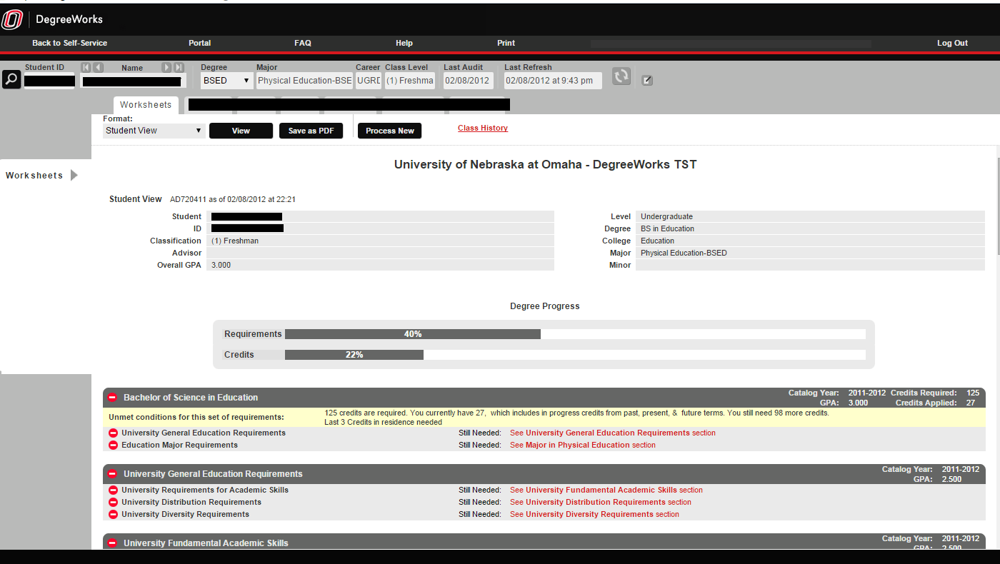 degree works audit screenshot