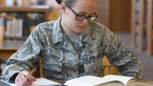 military student studying