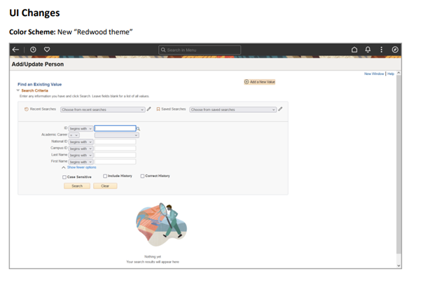 PeopleSoft upgrade color scheme